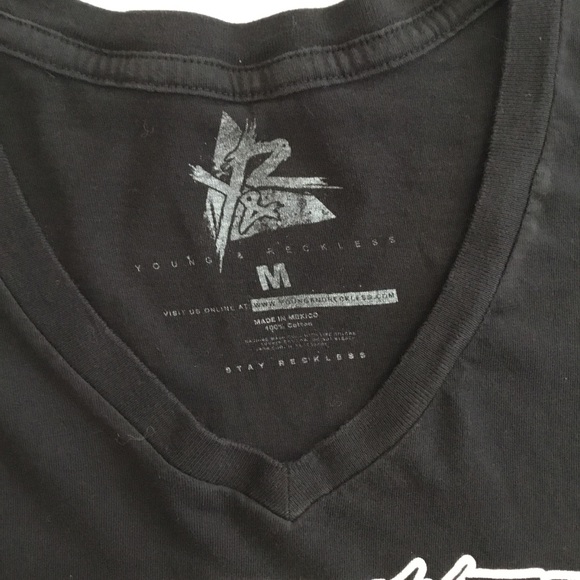 Young & Reckless T Shirt Black Short Sleeves Size M - Picture 2 of 6